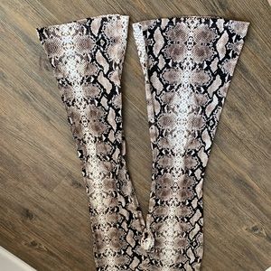 Snakeskin Flare Pants